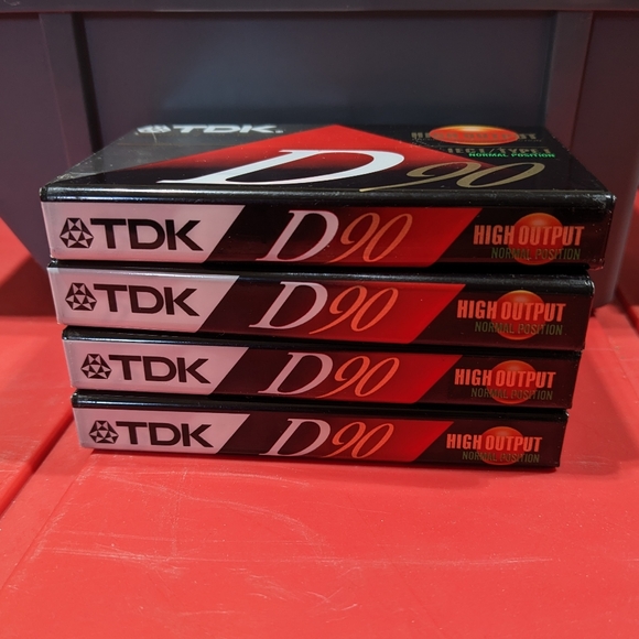 TDK D-90 High Output IEC Type 1 Sealed Tape Cassette Bundle of 4 - Picture 6 of 8